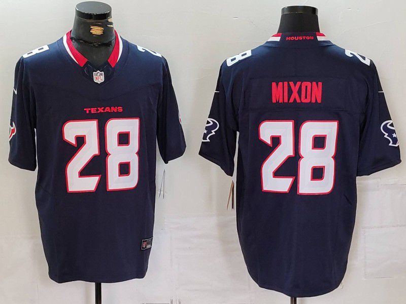 Men Houston Texans #28 Mixon Black Three generations 2025 Nike Limited NFL Jersey style 2->houston texans->NFL Jersey